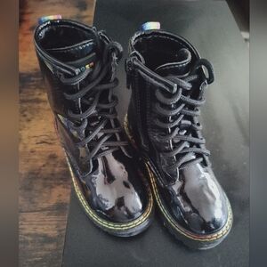 Kurt Geiger Black Kids Boots with Colorful Trim